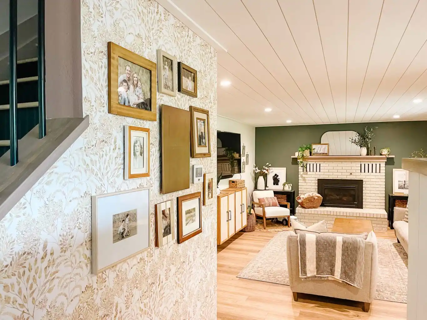 Curated wallcovering selection in a finished home near Fridley