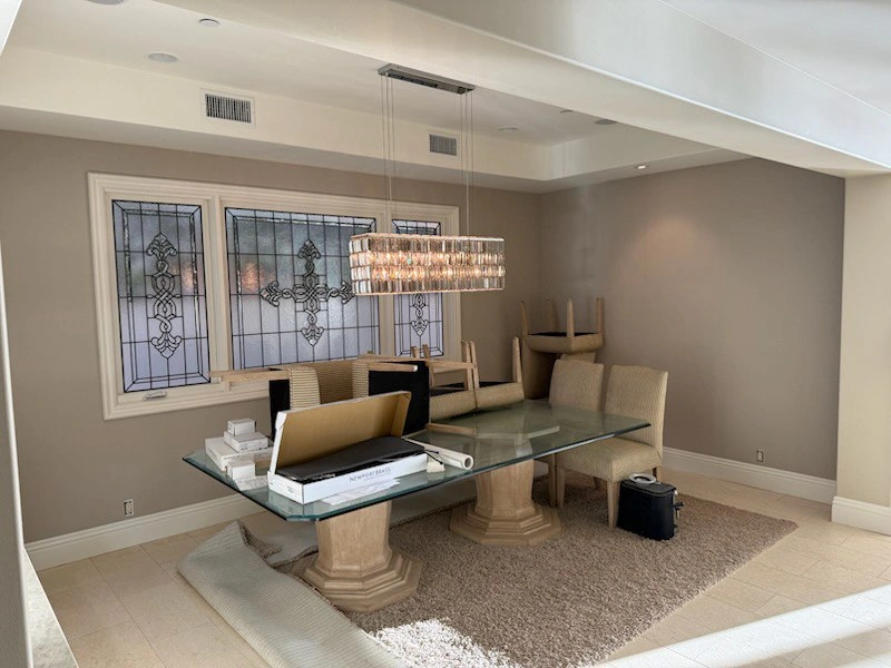 Refined living room wallcovering with warm lighting near Golden Valley